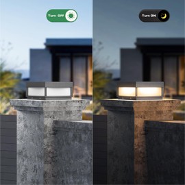 PAKEDANDUN Outdoor Post Light,7.87" Modern Column Pillar Lamp Outside LED Fence Deck Cap Lights IP65 Waterproof 3000K Warm Lighting Lantern for Driveway Patio Garden Decoration,High Voltage Wired