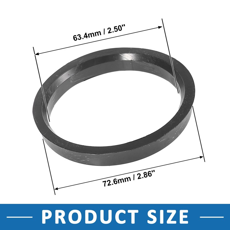 A ABSOPRO Car Hubcentric Rings 63.4mm to 72.6mm Plastic (Set