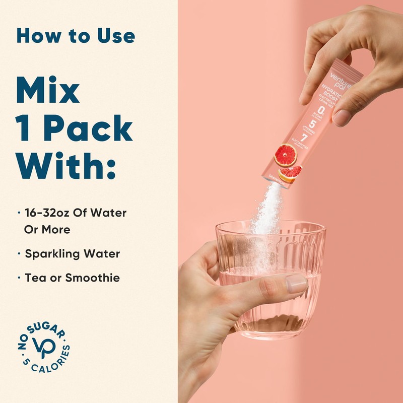 Venture Pal Sugar Free Electrolyte Powder Packets-Grapefruit