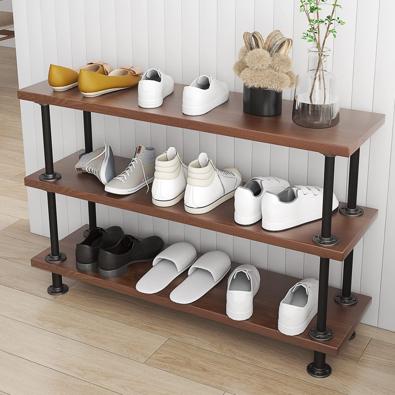 MUZIK 3-Tier Industrial Pipe Table Leg Set, Iron Base Legs