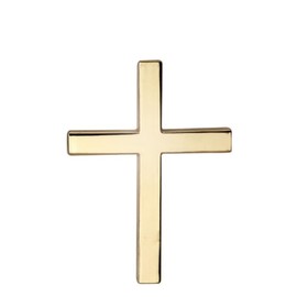 3D Cross Metal Car Sticker, 2.6 * 1.9 Inches Jesus Christian Car Emblem Badge Decal Decoration for Automotive, Truck, Motorcycle (Gold)