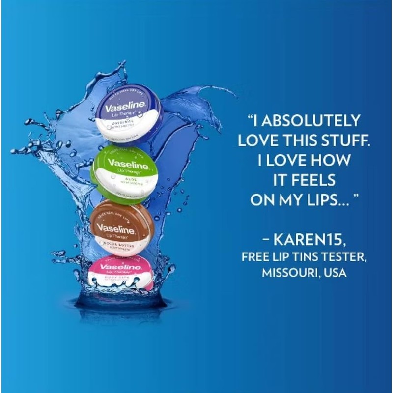 Vaseline Lip Therapy Lip Balm, Rosy Lips 0.6 oz (Pack