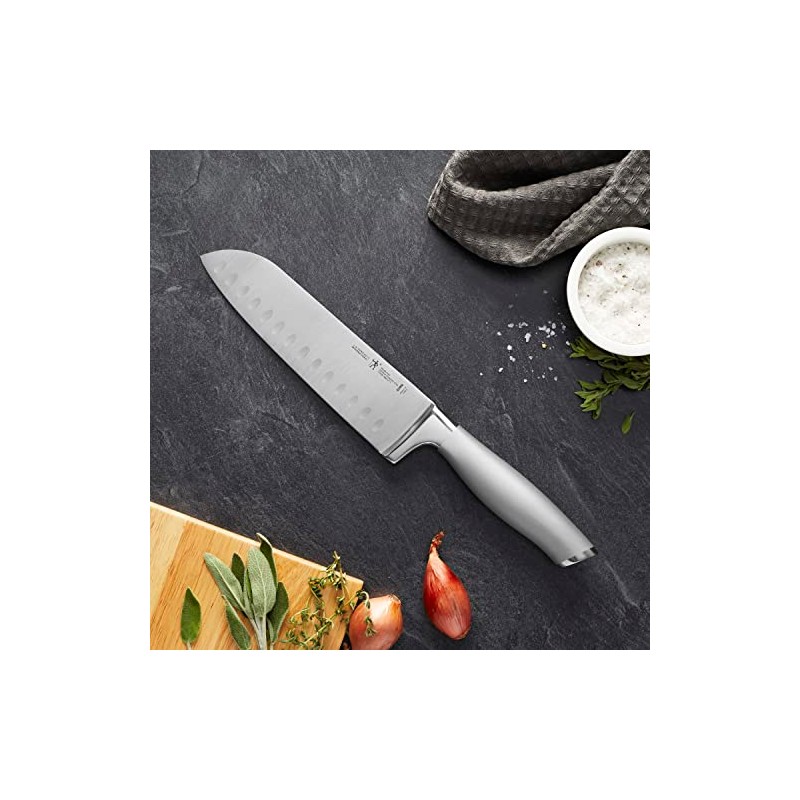 HENCKELS Modernist Razor-Sharp Hollow Edge Santoku Knife 7 inch, German
