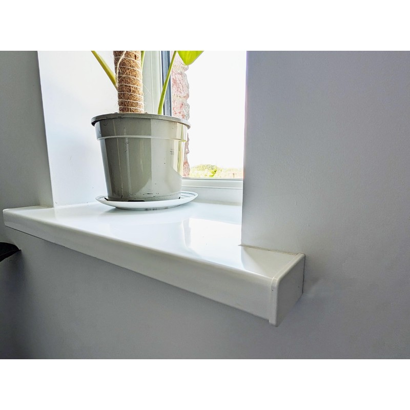 White UPVC Window Board/Cill Short End Cap Pair (Pair of