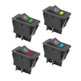 SCUARI 4PCS Fog Light Switch,Car Accessories Universal Car Fog Light Toggle Rocker Switch,4 Pin 12 35A ON/Off Fog Lamp Toggle Switch with LED Light,Suitable for RVs Trucks Marine Boat Etc
