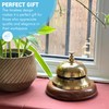 Elegant Brass Reception Desk Bell with Wooden Base – Ideal