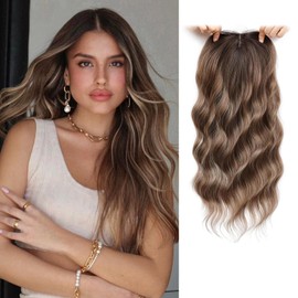 VERNA 20 inches Light Brown Mix Honey Blonde hair topper