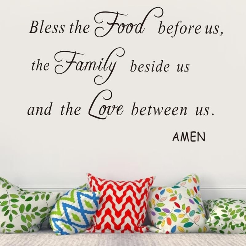 HOMSFOU Family God Home Decor Blessing Amen Quote Wall Decal