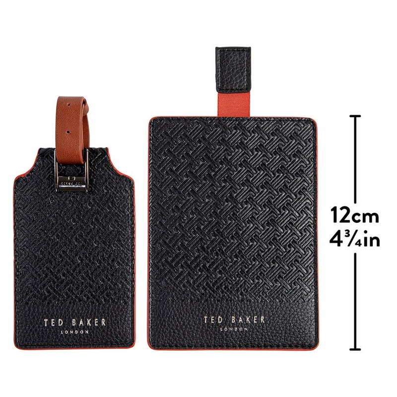 Ted Baker Travel Set, Faux Leather, Black, One Size