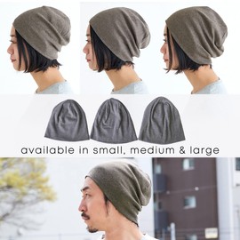 CHARM Mens Womens Organic Knit Beanie - Slouchy Hat All Season Made in Japan Cream S