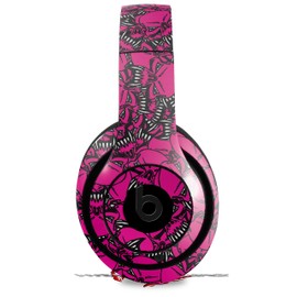 Skin Decal Wrap Compatible with Beats Studio 2 and 3 Wired and Wirelesss Scattered Skulls Hot Pink Skin Only Headphones NOT Included