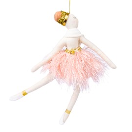 Light Pink Ballerina Doll 14x20cm - Christmas Tree Hanging Decorations Festive Decorative Ornaments Fairy Tale Themed Xmas Tree Pendant