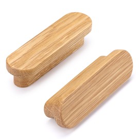 SYZOW Pack of 6 Wooden Cabinet Handles, Wooden Handles for Cupboards, Hole Spacing 96 mm, for Kitchen Furniture Drawers and Wooden Handles Chest of Drawers (Oak Wood)