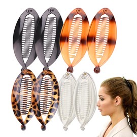 XYTAHDM Pack of 8 Vintage Fishtail Hair Clips, Banana Clip, Thick Hair, French Banana Clip, Ponytail Holder, for Long, Curly or Straight Hair, Banana Clips Hair Clips