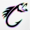 Holographic Decal Stickers of Fish Hook Premium Waterproof Vinyl Decal