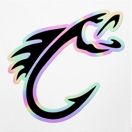 Holographic Decal Stickers of Fish Hook Premium Waterproof Vinyl Decal Stickers for Laptop Phone Accessory Helmet Car Window Mug Tuber Cup Door Wall Decoration ANDVER3e7417bHO