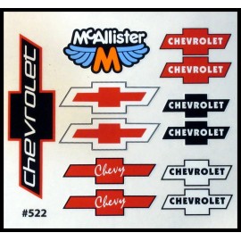 no brand RC Car Decals, 1/10th,Chevy Bowtie logo Late Models Street Stocks, Dirt Oval 522