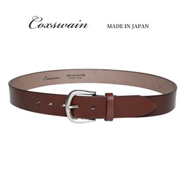 COXSWAIN CW20206-39 Men's Genuine Leather Belt, Brown, Single Piece Leather, Punching, Oil Leather, Adjustable Size, Made in Japan, Braun