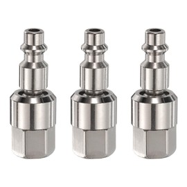 HARFINGTON 3pcs Swivel Air Plug 1/4" NPT Female Thread 1/4" Body M Industrial Type Industrial Swivel Coupler Plug Air Hose Fittings Connector