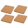 Coaster, Cork, Simple, Square, Square Shape, Set of 4
