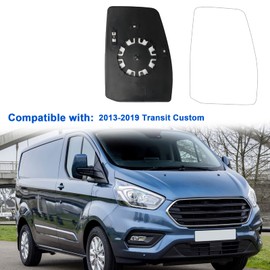Beheizt Spiegelglas, Ersatz Außenspiegelglas mit Trägerplatte Kompatibel mit F-ord Transit Custom 2013–2019 (Rechts)