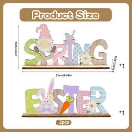 Spring Bunny Decoration Set – Easter Lettering Stand, Wooden Inscription 'Frohes Frühlingsfest' with Rabbits, Carrots & Parties