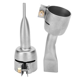 Pack of 2 Heat Gun Welding Nozzle Stainless Steel Welder Heating Torch Flat Tips Nozzle for PVC Plastic Plate Soldering Accessories