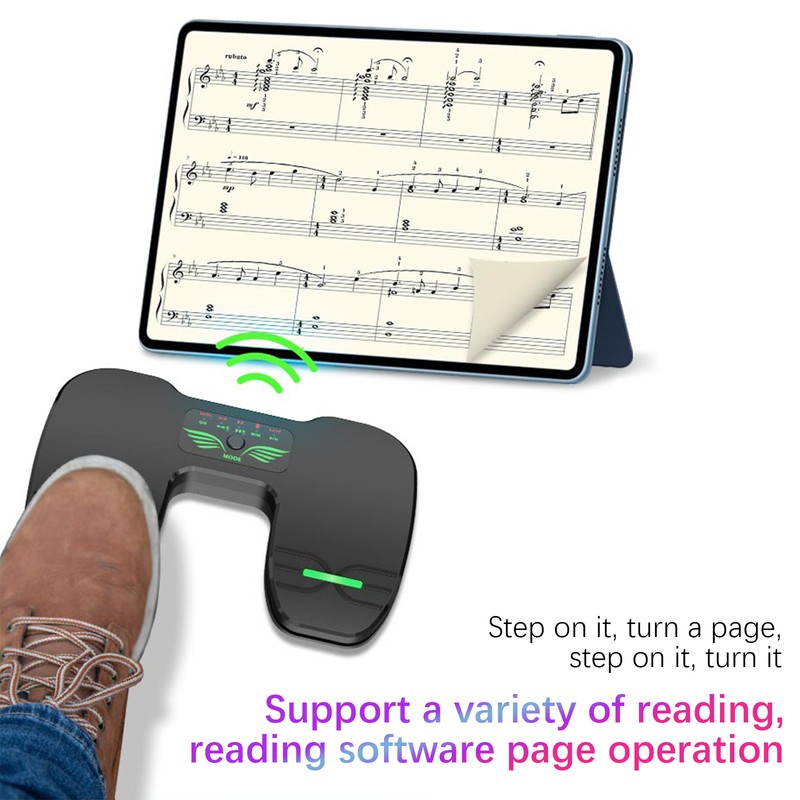 Wireless Page Turner Pedal Portable Music Page Turner for Tablets