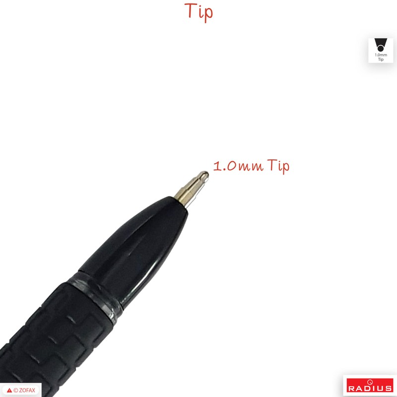 RADIUS My Star Ballpoint Pens, BLACK, 1.0mm Medium Point, Pack