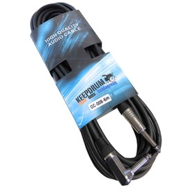 keepdrum Instrument Cable Guitar Cable Jack to Jack 6.3 mm (GC-008 6 m Angled Plug)