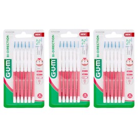 GUM Bi-Direction Interdental Brushes Pack of 6 1.2 mm Pink (Fir) Value Pack (3 x 6 Pieces)