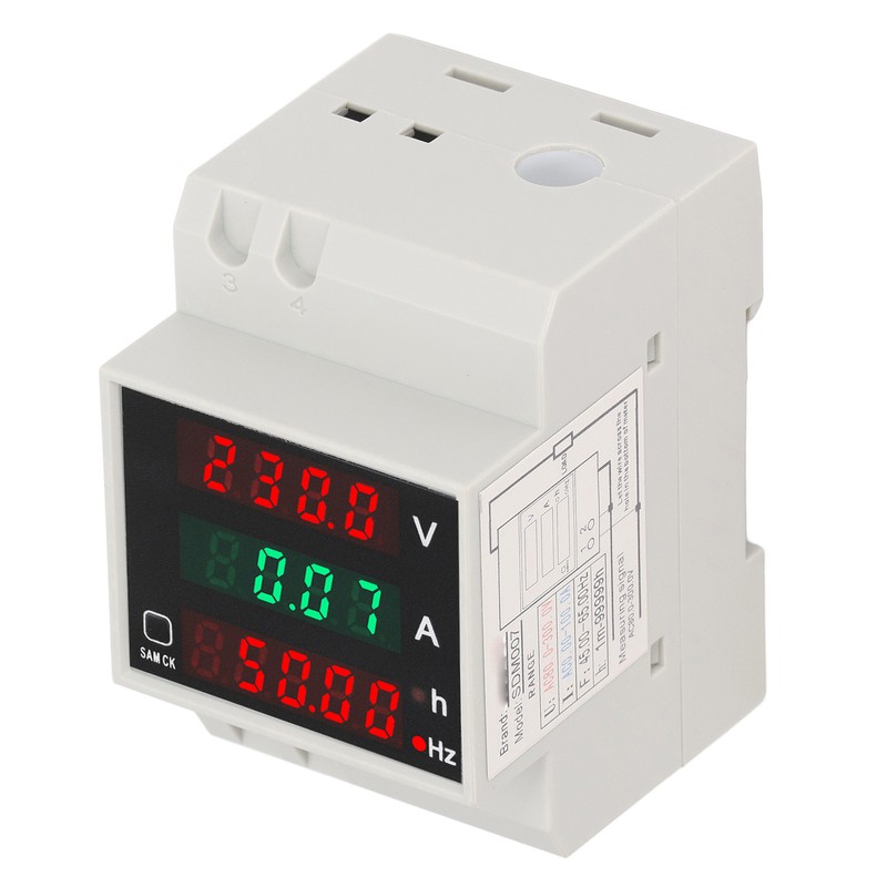 Digital Single Phase Energy Meter Tester Electricity Usage Monitor Ampermeter