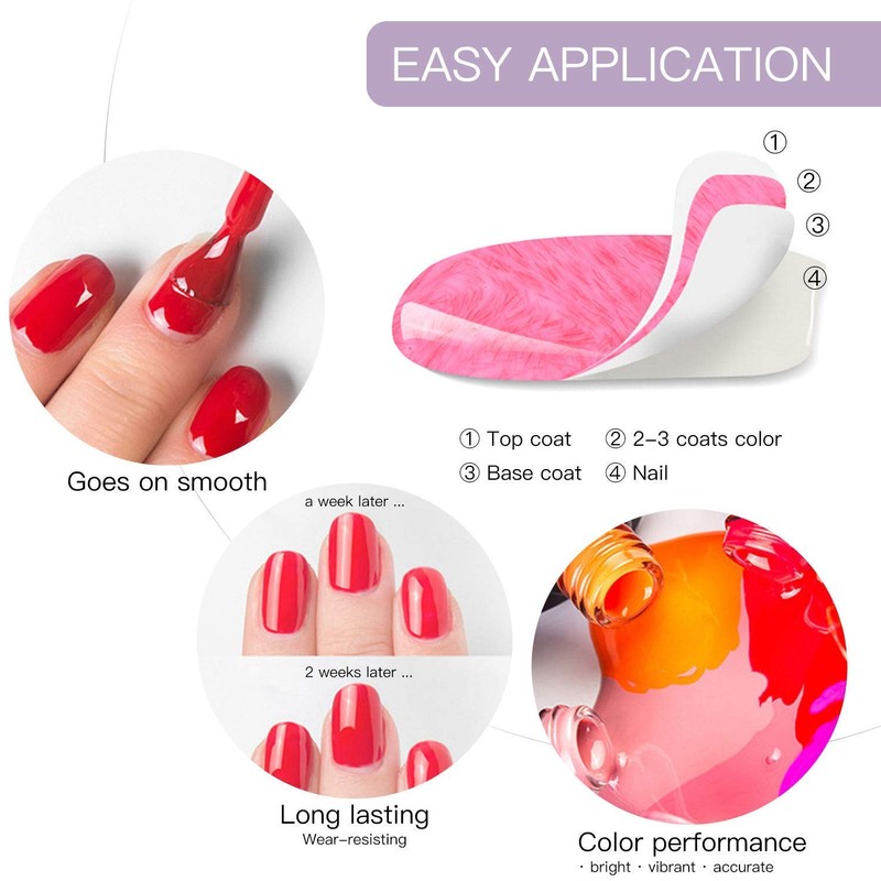 Vishine Semi-Permanent Gel Nail Polish Set of 4 White, Black,