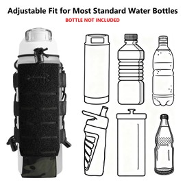 BASSDASH MOLLE Water Bottle Holder Pouch with Shoulder Strap Modular Bag for Fishing Hunting Hiking Travel Outdoor Activities