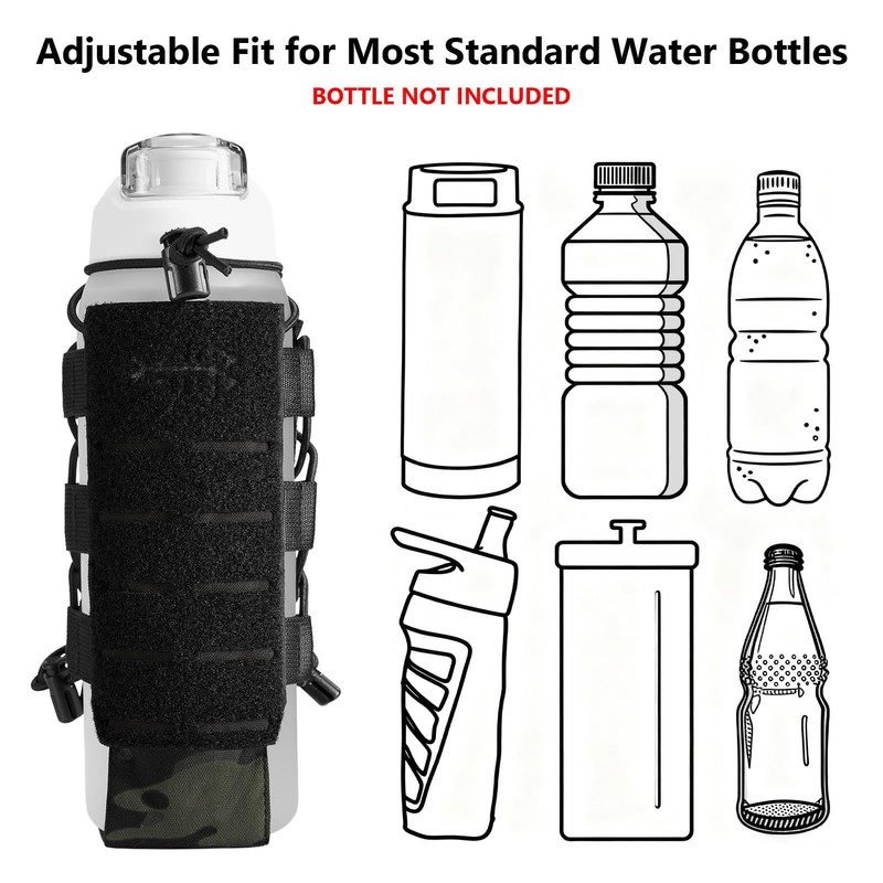 BASSDASH MOLLE Water Bottle Holder Pouch with Shoulder Strap Modular