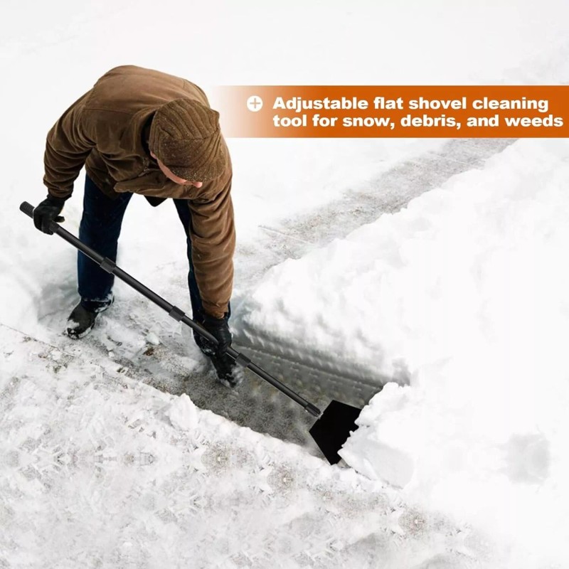 Smarkey Adjustable Long Handle Garden Shovel-Ice Scraper,Snow Flat Shovel-Weed Removal