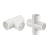 sourcing map PVC Pipe Fitting, 4 Way Cross 6Pcs, T-Shaped