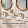 FORIOUS Upgrade Brushed Gold Bathroom Faucets 3 Hole, 8 Inch