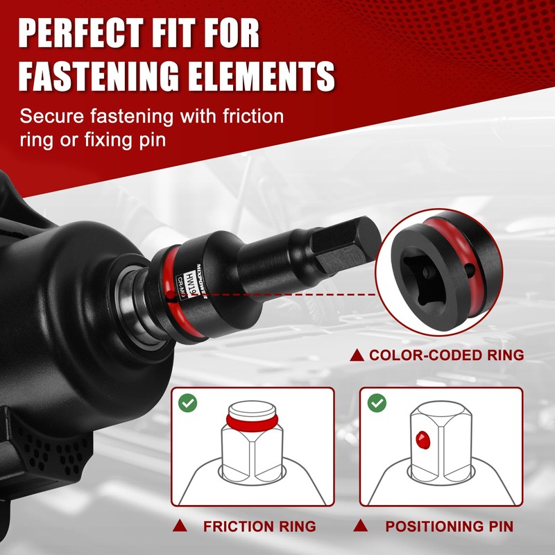MIXPOWER 3/4" Drive 19mm Hex Impact Bit Socket, Allen Bit