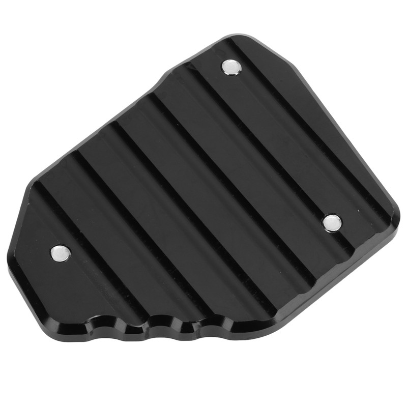Black Motorcycle Kickstand Extension Plate Aluminium Alloy Side Stand Enlarger