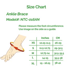 NeoTech Care Ankle Support Brace, Bamboo Fiber, Gray (Size S, 1 Unit)