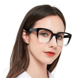 OCCI CHIARI Oversized Reading Glasses Womens 1.0 Fashion Blue Light Blocking Readers 1.0 1.25 1.5 1.75 2.0 2.25 2.5 2.75 3.0 3.5 4.0 5.0 6.0 (Clear, 1.0)