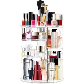 JSBelle Organizador de Maquillaje, 360 Grados de rotación Organizador de Maquillaje Caja