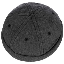 Stetson Cotton Melange Men's Docker Hat - UV Protection 40+ - 100% Cotton - Docker with Velcro Fastening - Summer/Winter, charcoal