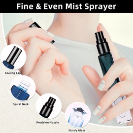 NFGBF 4-Pack Glass Perfume Spray Bottles - Refillable Travel Size Perfume Atomizer, Portable Leak-Proof Cologne Sprayer Kit with Funnel & Pipette for Toiletries Accessories