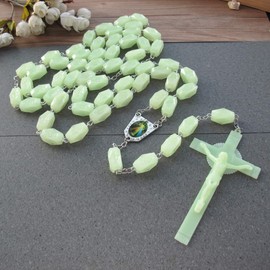 Divine Mercy Large Wall Rosary Glows in The Dark/Giant Catholic Crucifix Home Rosary 4.5 feet Long