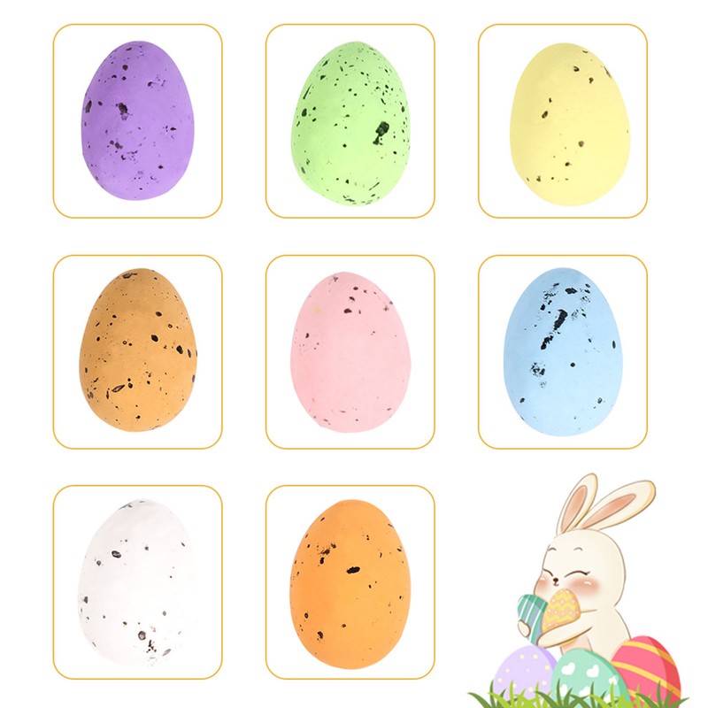 100PCS Colorful Foam Eggs Easter Egg Ornaments Crafts Birds Eggs
