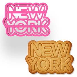 New York Word Cookie Cutter – 4x2.76" City Name Design for NYC-Themed Baking & Gifts (Random Color)