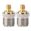 2PCS UHF Connector Female S0239 to SMA-F Adapter RF Coaxial