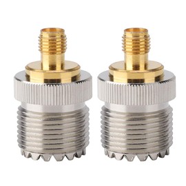 2PCS UHF Connector Female S0239 to SMA-F Adapter RF Coaxial Adapter Converter Connector for Coaxial Cables, Antennas